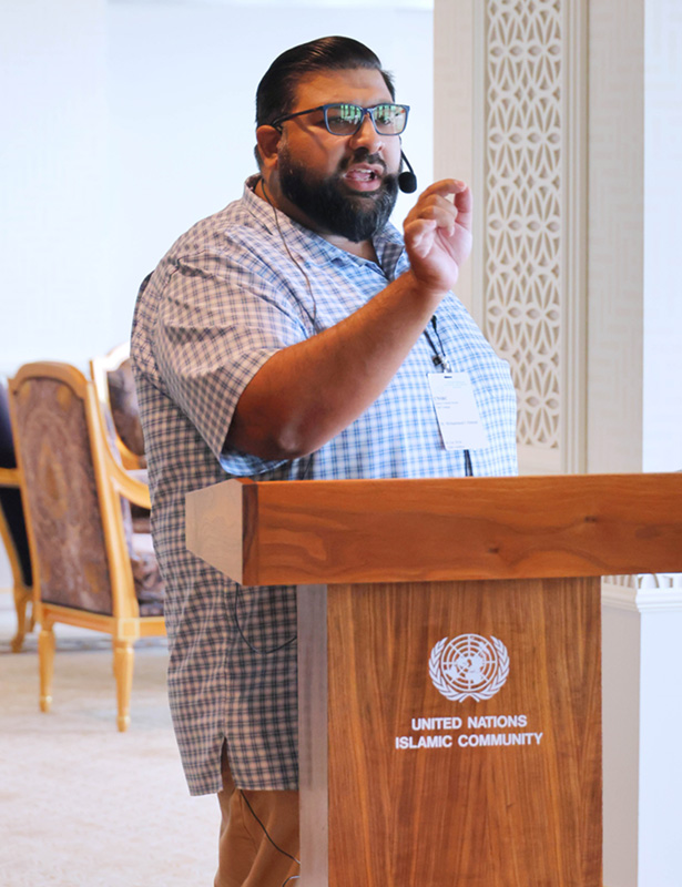 Religious Director giving a Khutbah at the UN